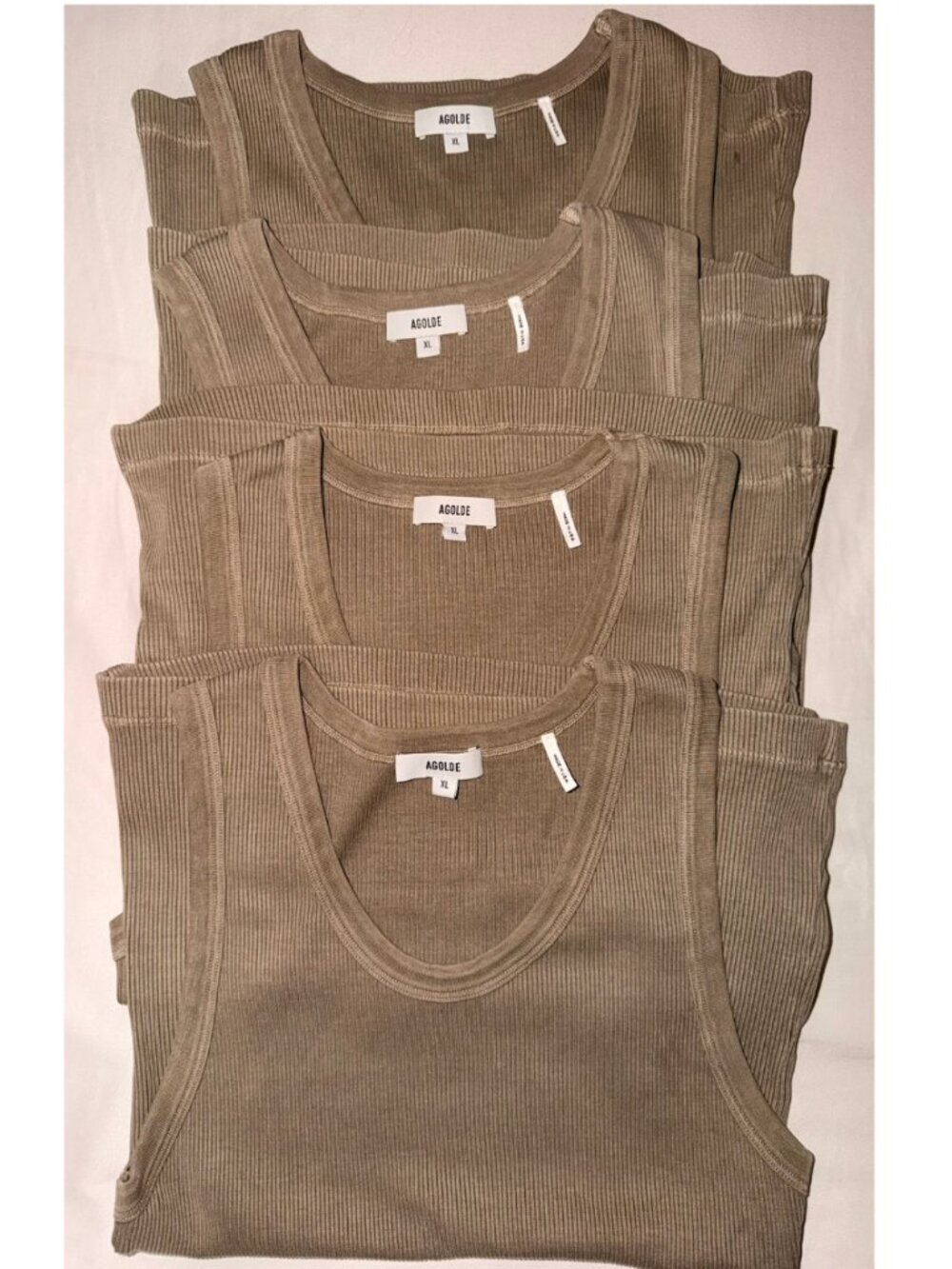 Poppy Scoop Neck Tank In Trail - AGOLDE, Set of 4, Size XL